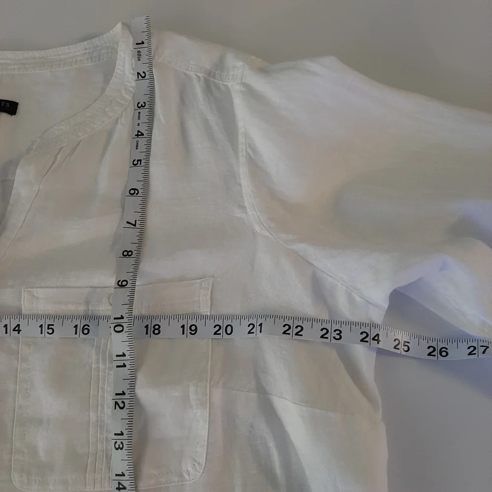 Talbots white linen